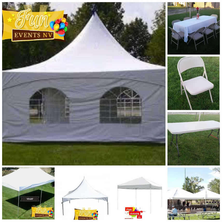 tents, tables and chairs